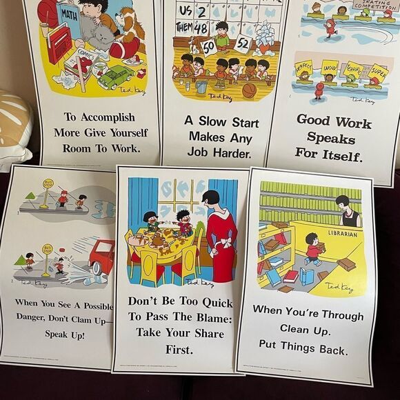 Positive Attitude 1980’s Posters Encourage Do The Right Things set of 6 - Picture 7 of 15